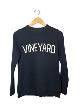 Holebrook Sweden Martha’s Vineyard Navy Knit Crewneck Sweater Size Small